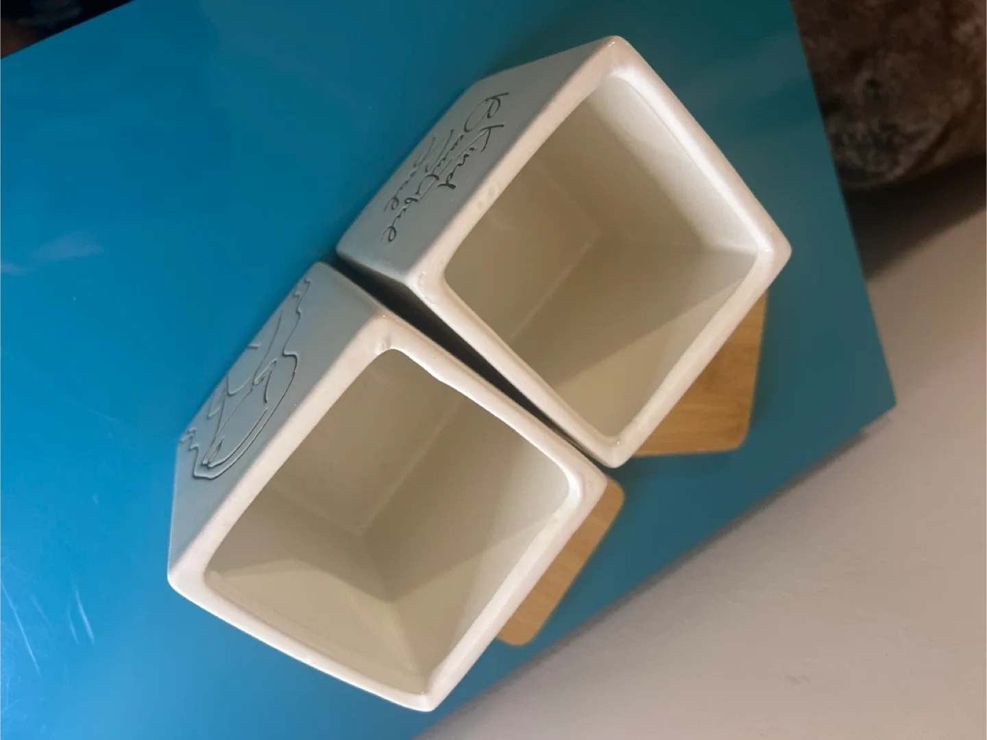 Ceramic Canister Set – Modern Line Art + Bamboo Lids image indicator(5)