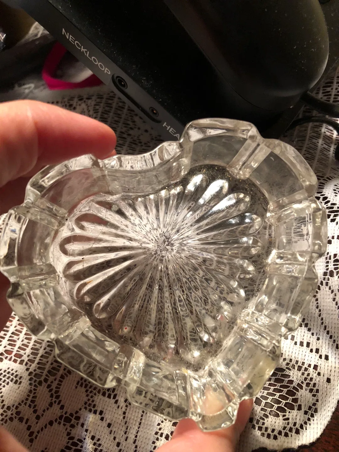 Heart Shaped Clear Glass Candy Dish