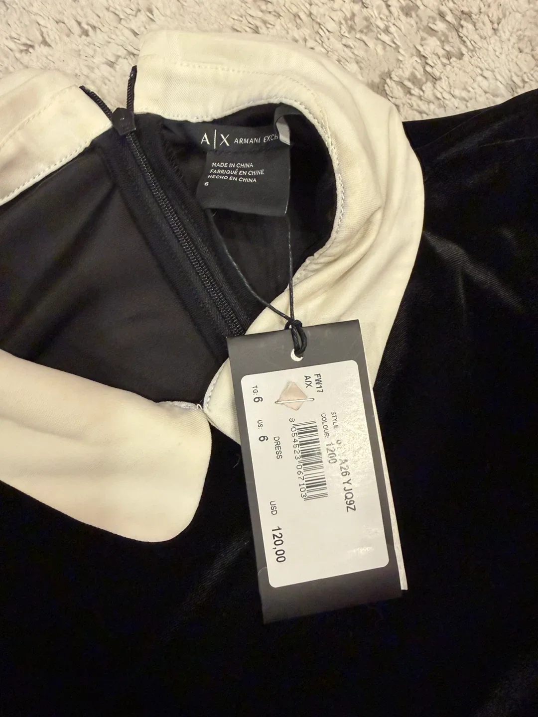 Armani Exchange Black Velvet Dress - Size 6 image indicator(4)