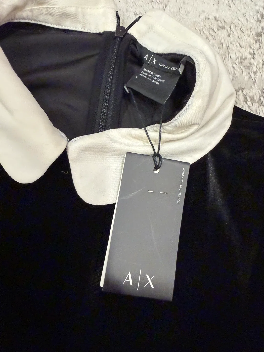 Armani Exchange Black Velvet Dress - Size 6 image indicator(3)