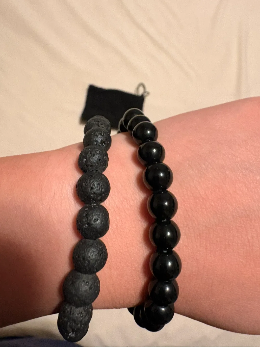 Black Beaded Bracelets - Lava & Obsidian image indicator(2)