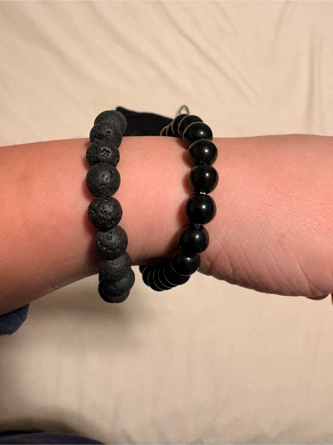 Black Beaded Bracelets - Lava & Obsidian - photo 3