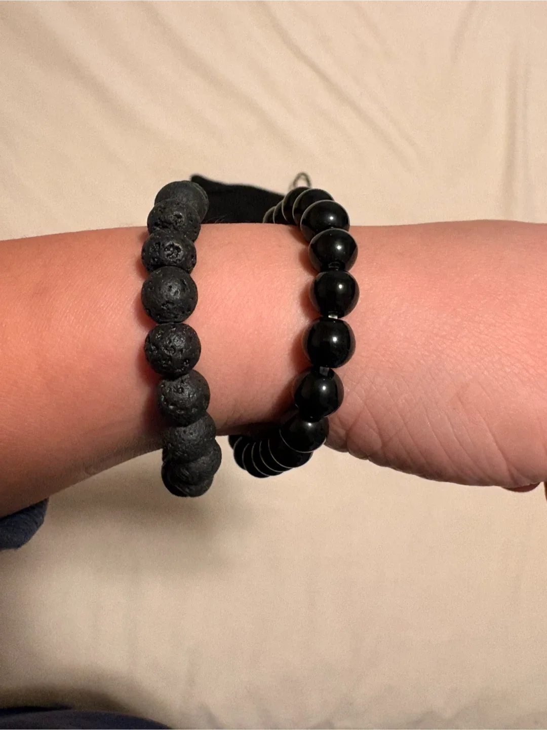 Black Beaded Bracelets - Lava & Obsidian image indicator(3)