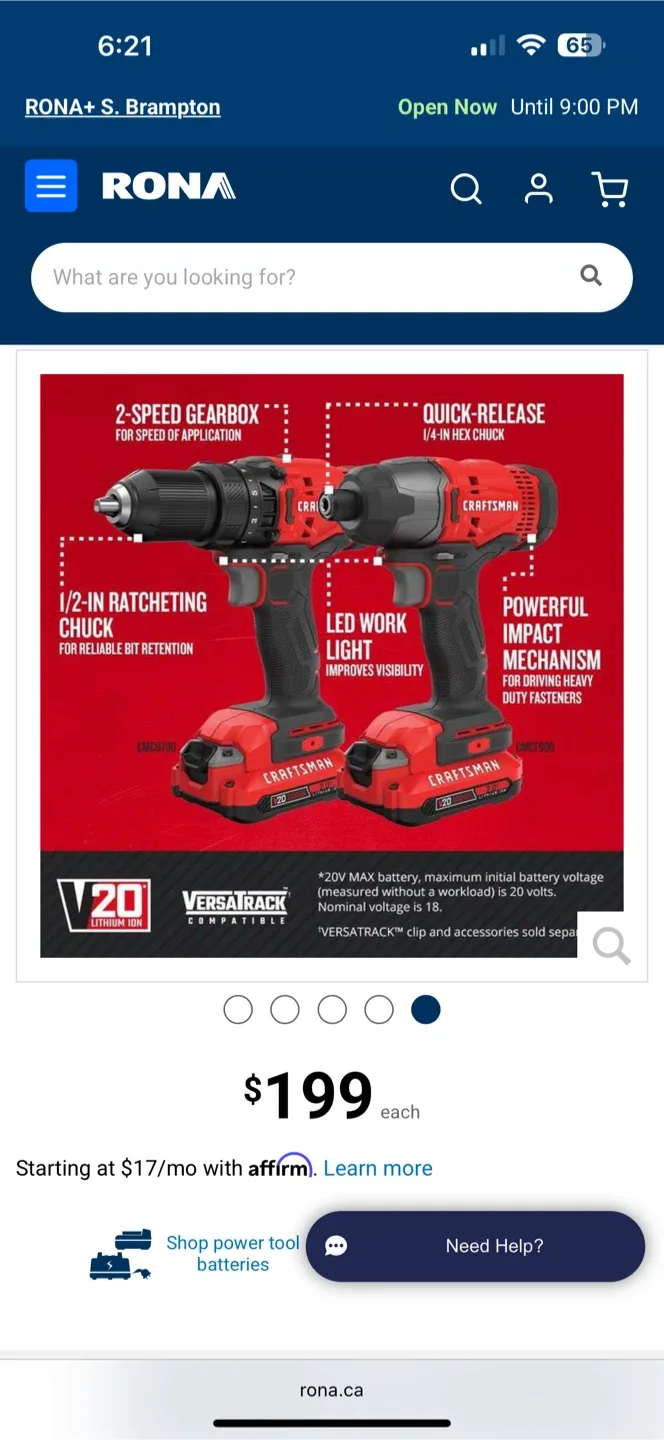 Craftsman V20 Cordless Drill and Impact Driver Kit image indicator(3)