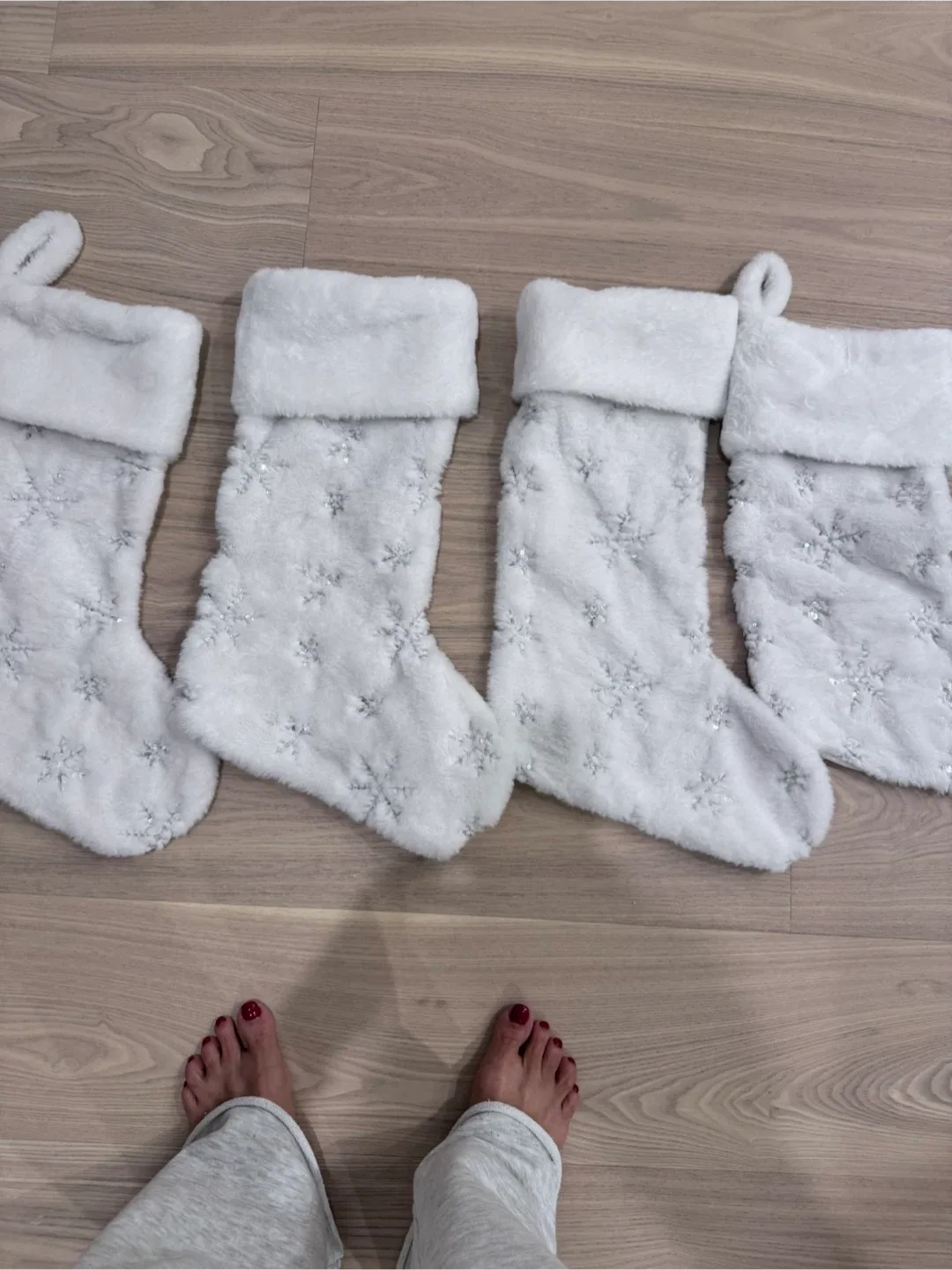 White Christmas Stocking with Snowflake Design image indicator(3)