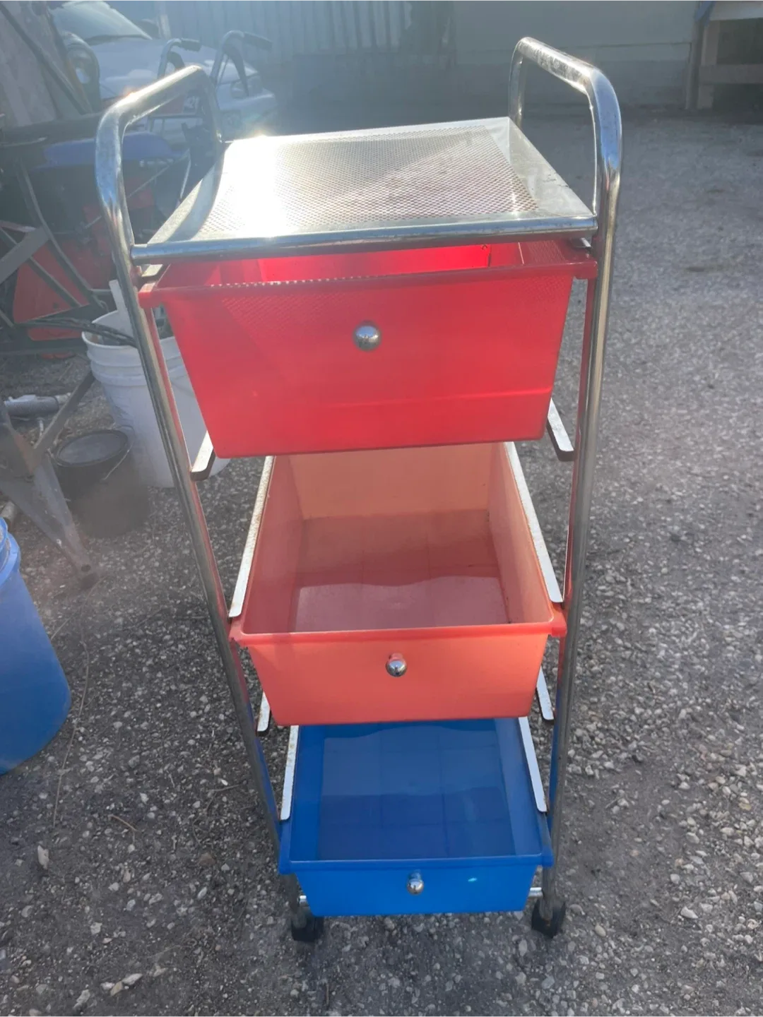 Rolling Storage Cart with 3 Drawers image indicator(2)