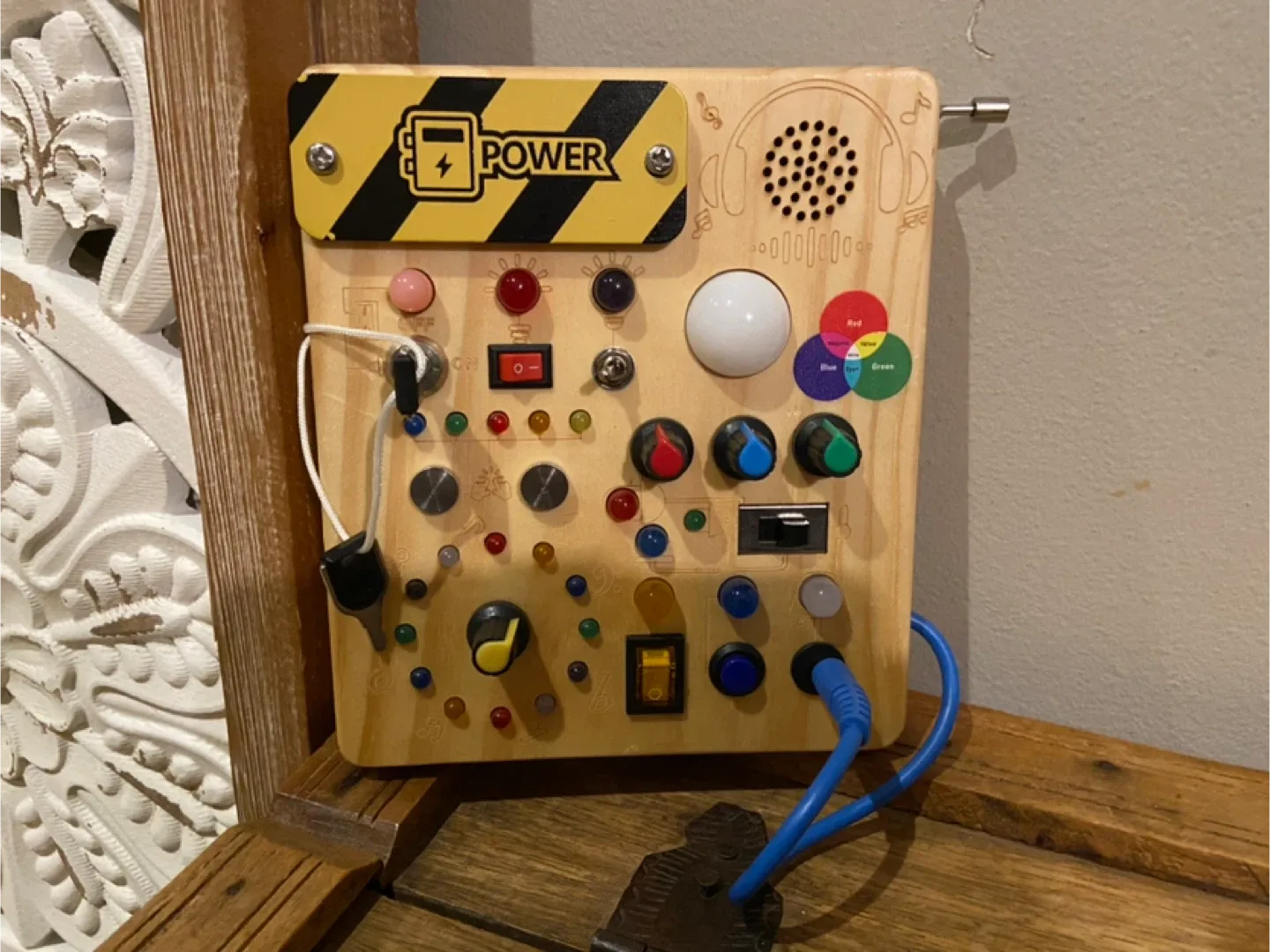 New Sensory Busy Board,Montessori Lights and Sound Board image indicator(5)