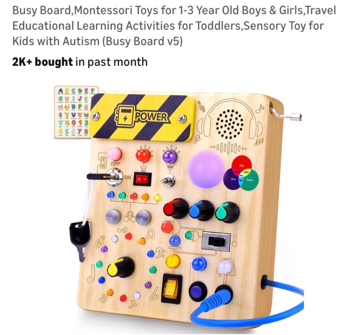 New Sensory Busy Board,Montessori Lights and Sound Board
