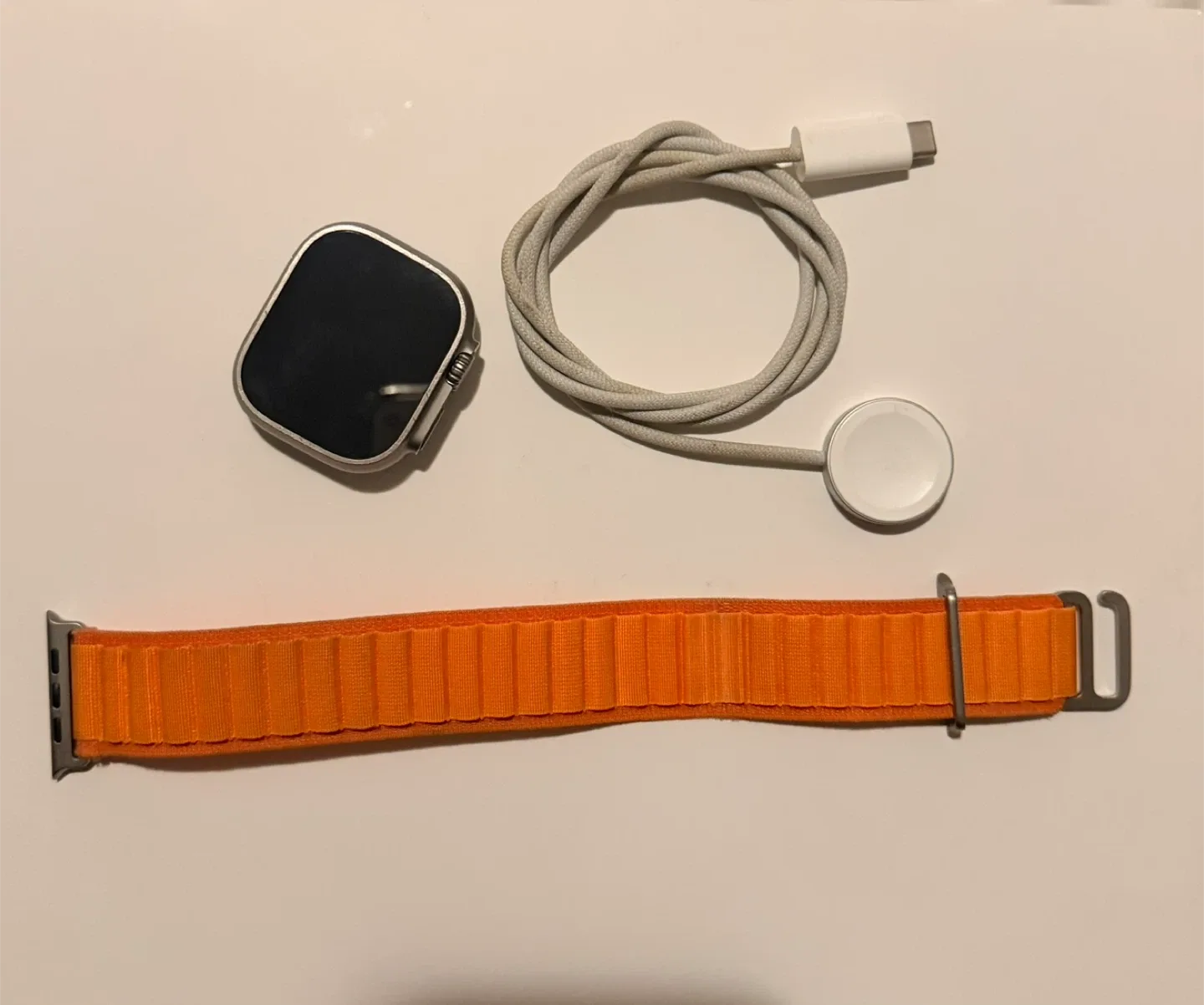 Apple Watch Ultra with Orange Alpine Loop