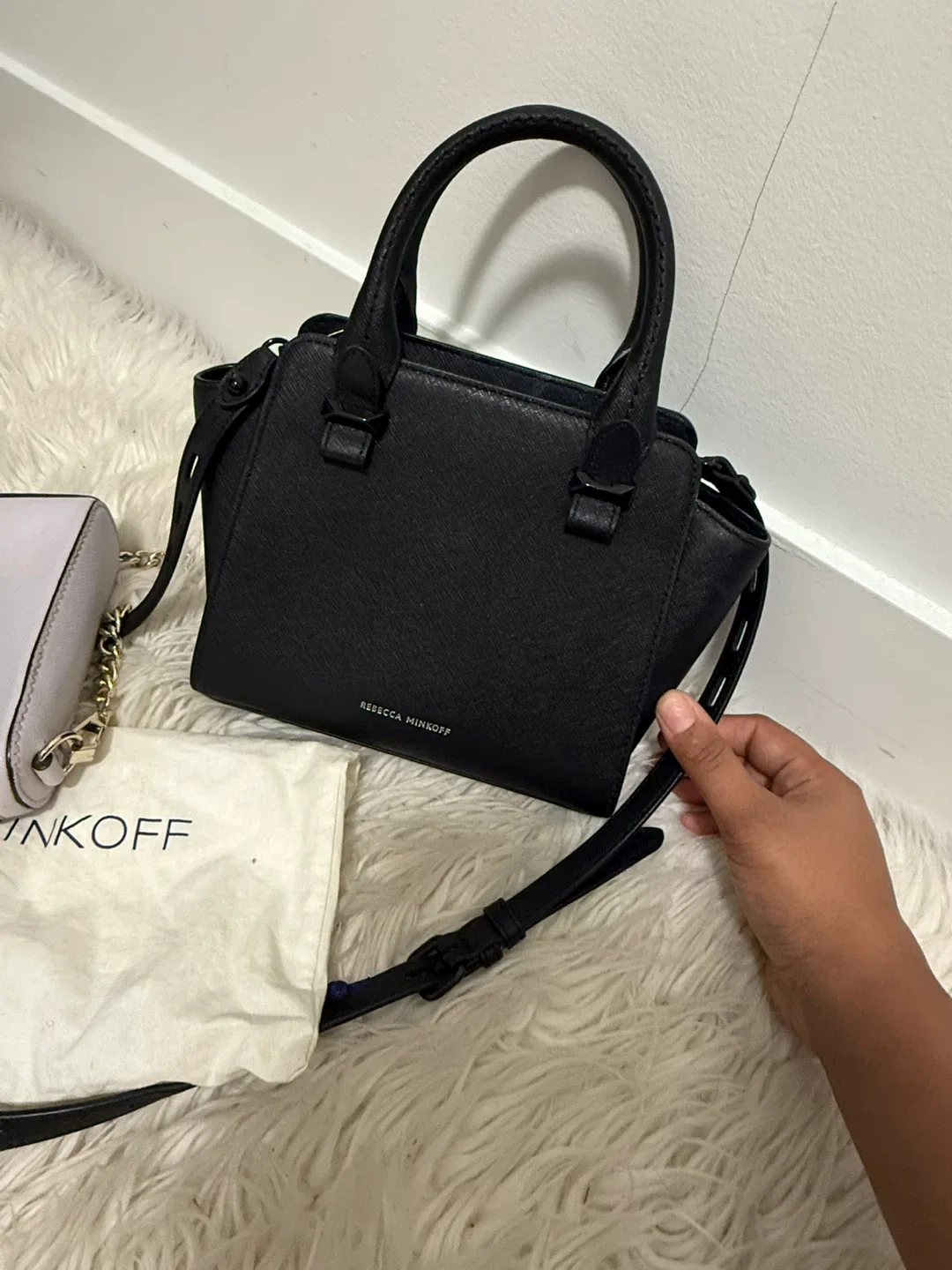 Rebecca Minkoff Black & Lilac Crossbody Bags image indicator(2)