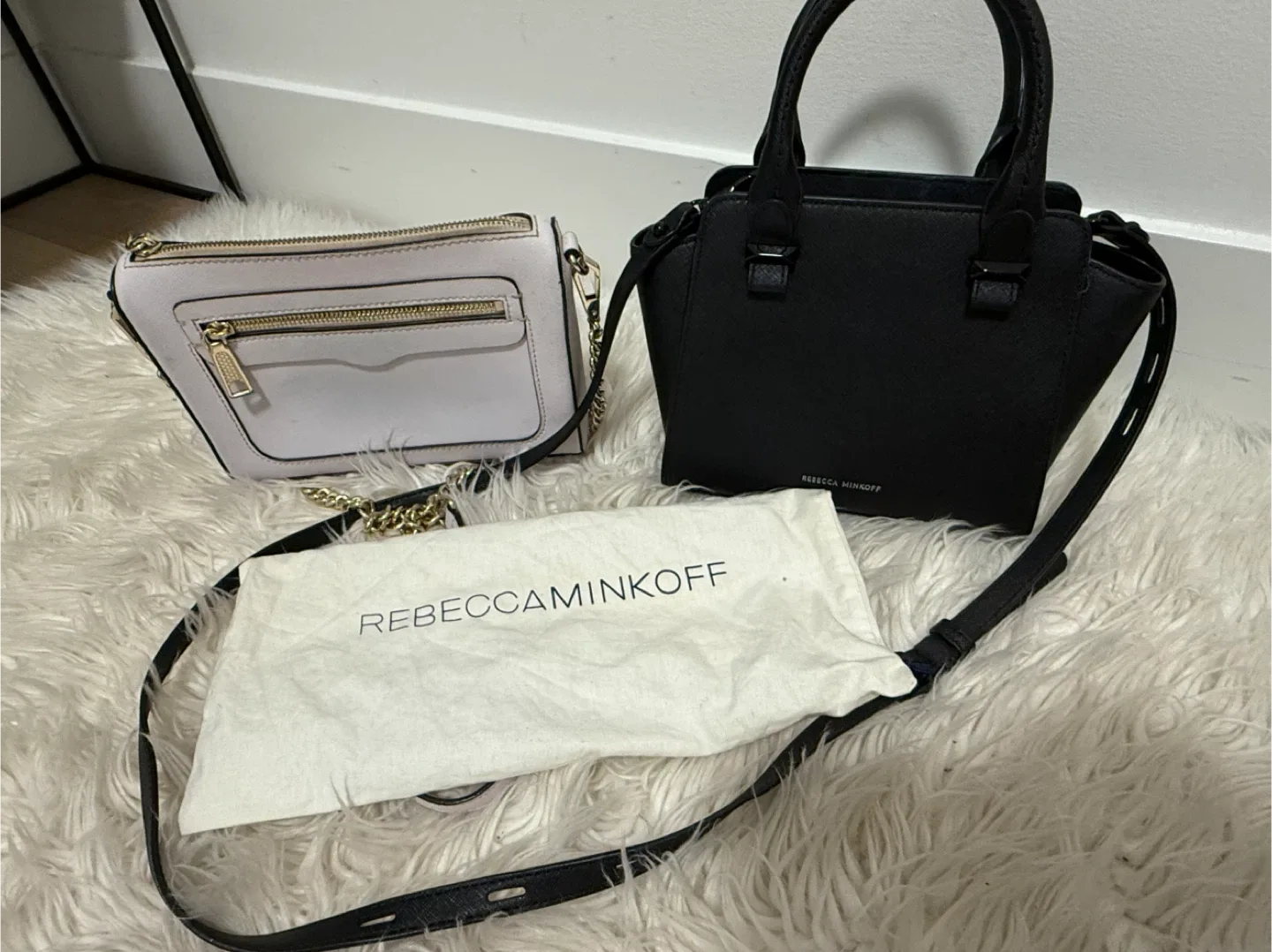 Rebecca Minkoff Black & Lilac Crossbody Bags