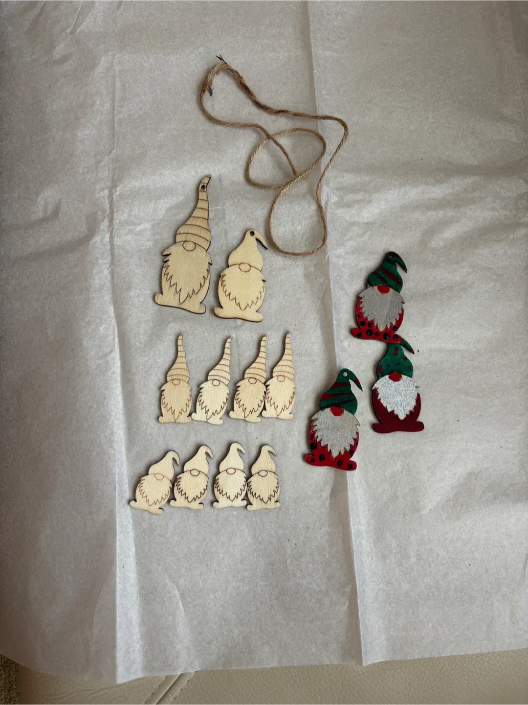 Wooden Gnome Christmas Ornaments