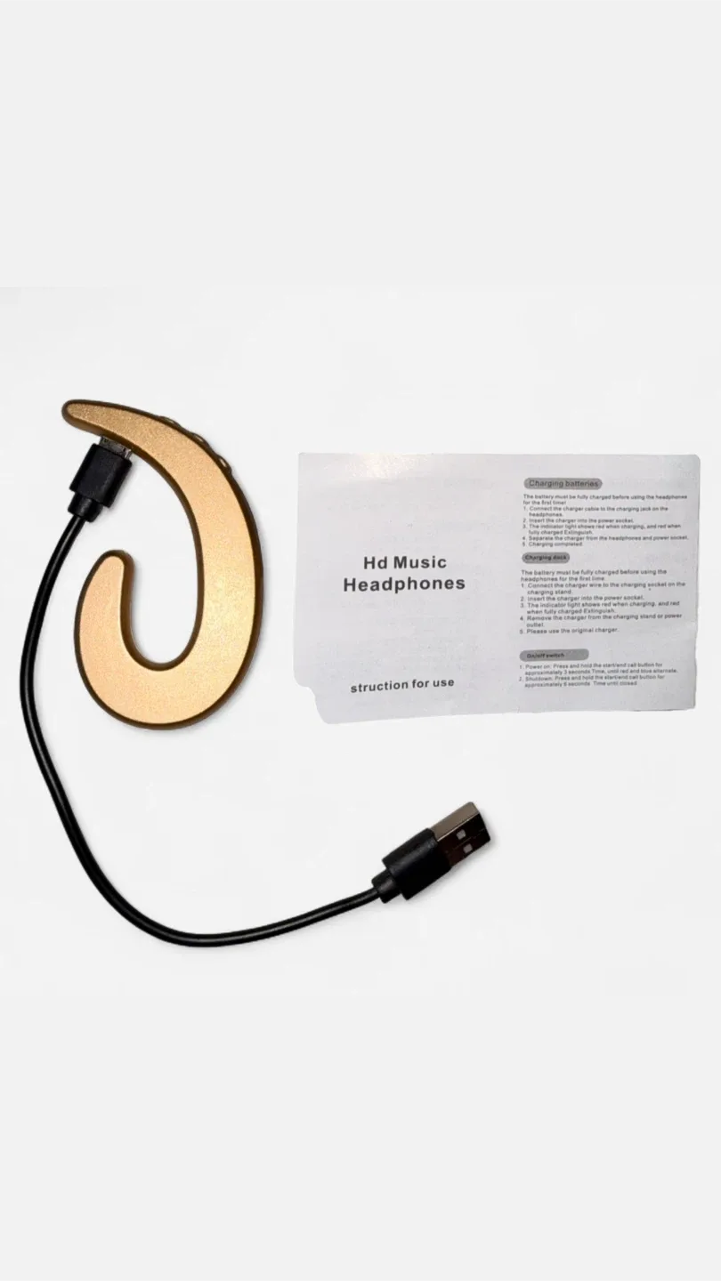 NWOB Gold HD Music Bluetooth Headset Ear Piece