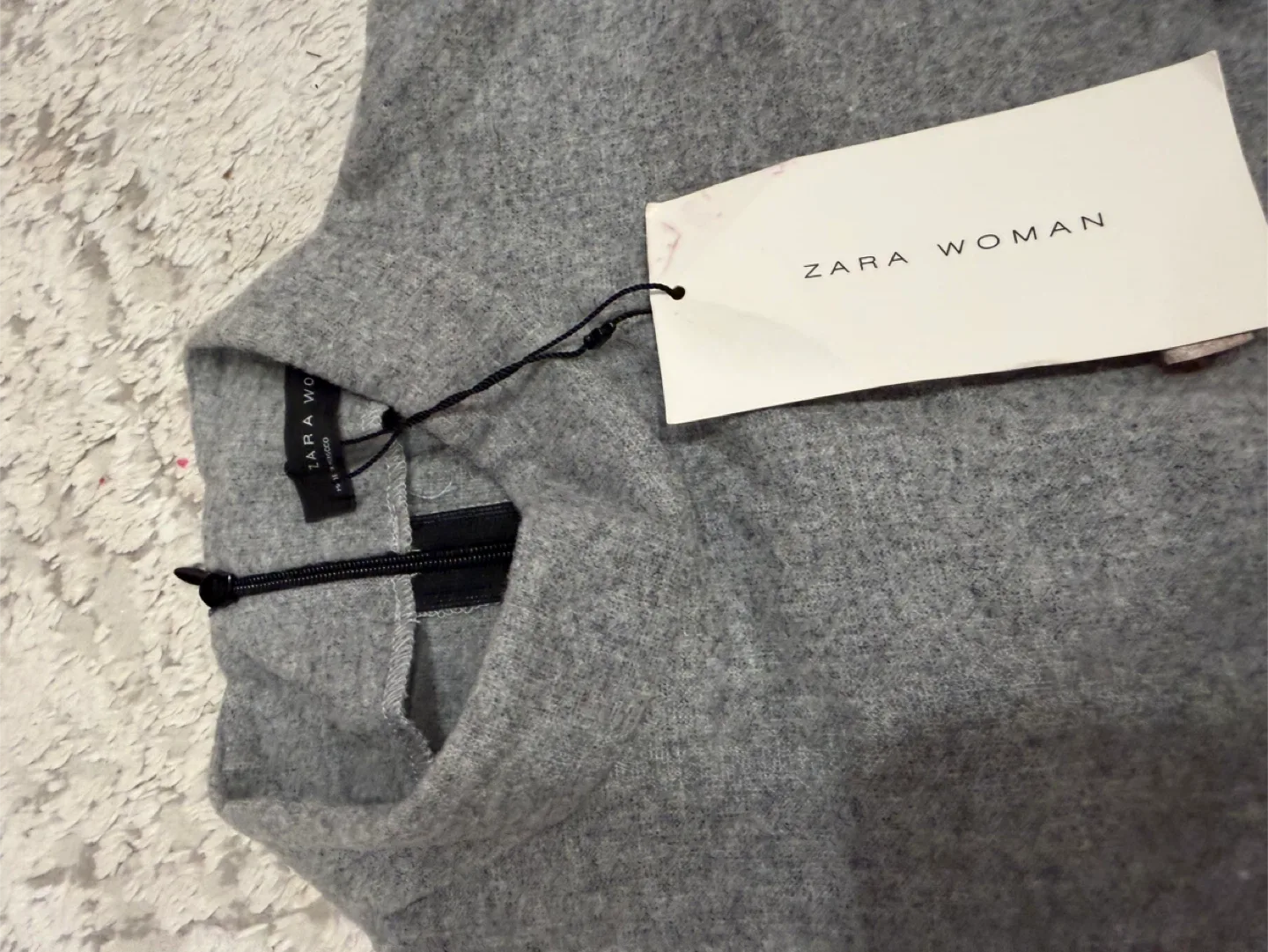 Zara Gray Midi Dress wool blend sz small image indicator(8)