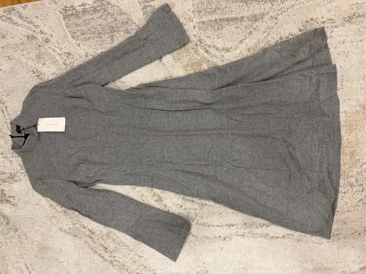 Zara Gray Midi Dress wool blend sz small image indicator(7)