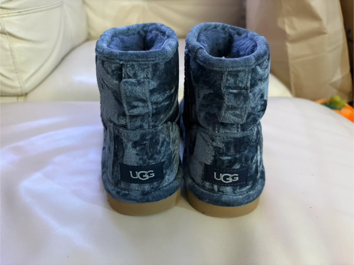 UGG Blue Velvet Mini Boots $40