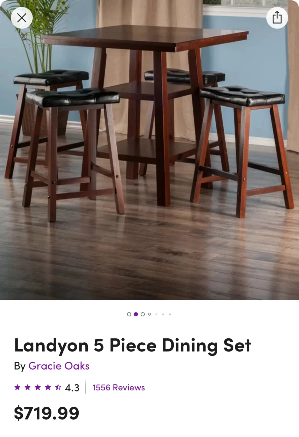 Gracie Oaks Landyon 5 Piece Dining Set