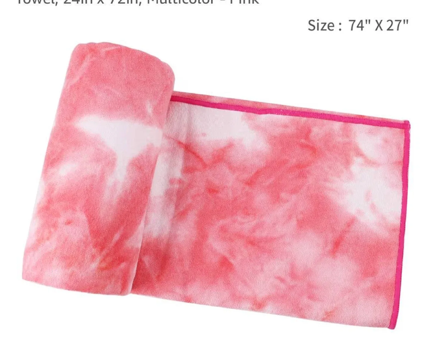 Pink hot yoga towel + carry bag