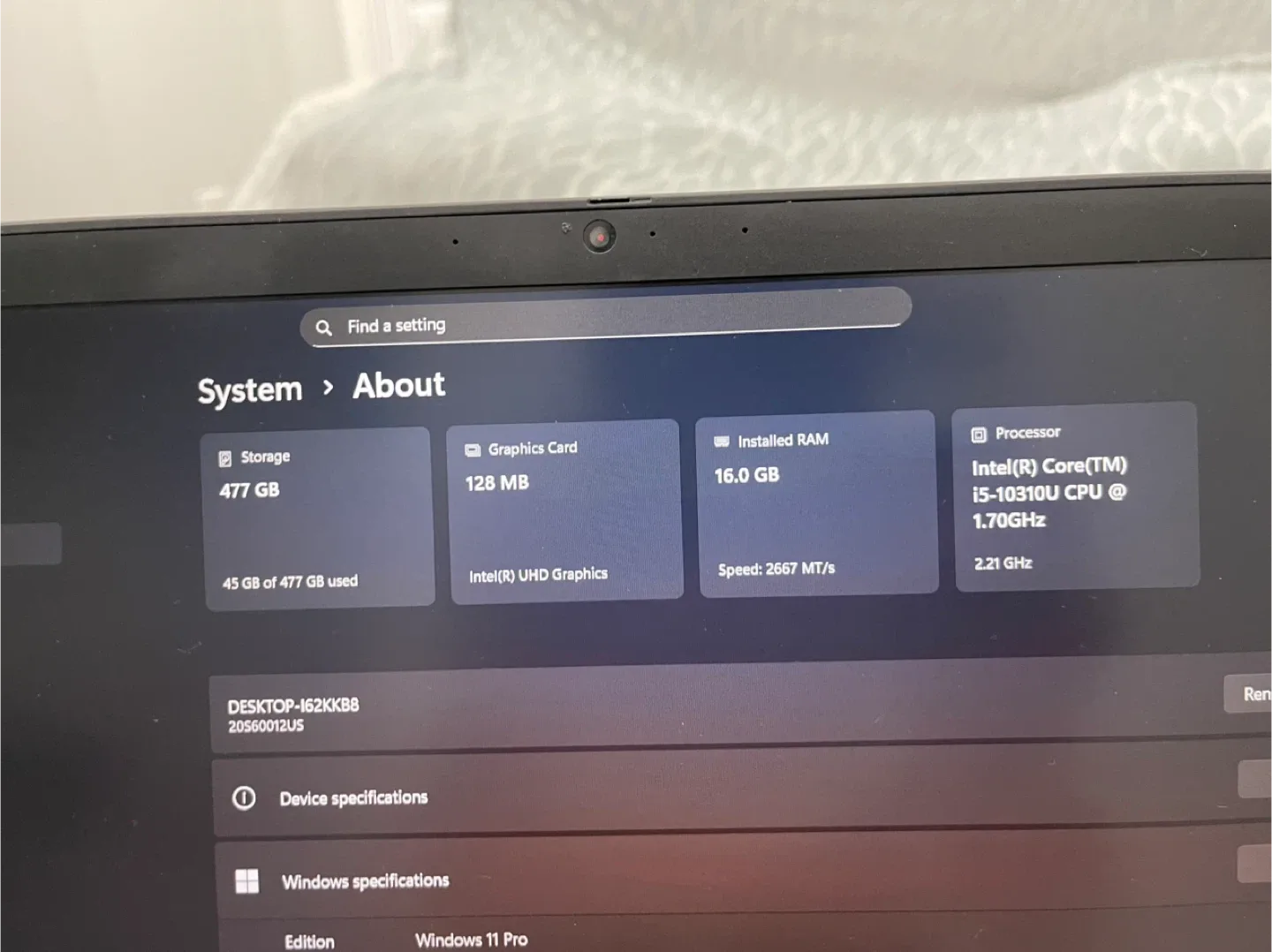 Lenovo ThinkPad T15 | Core i5-10th | 16/512 | Excellent Battery image indicator(3)