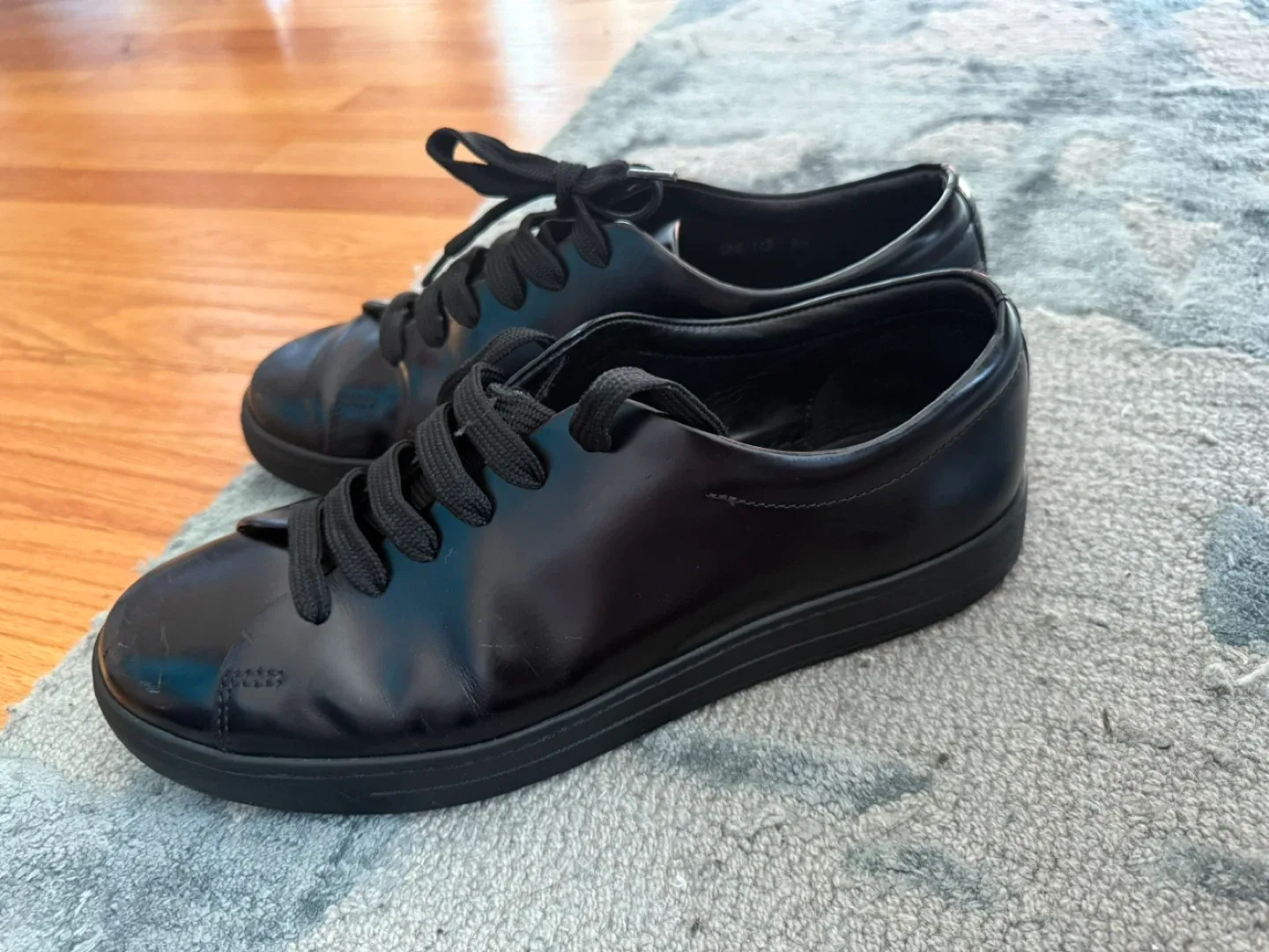 Prada Black Leather Sneakers