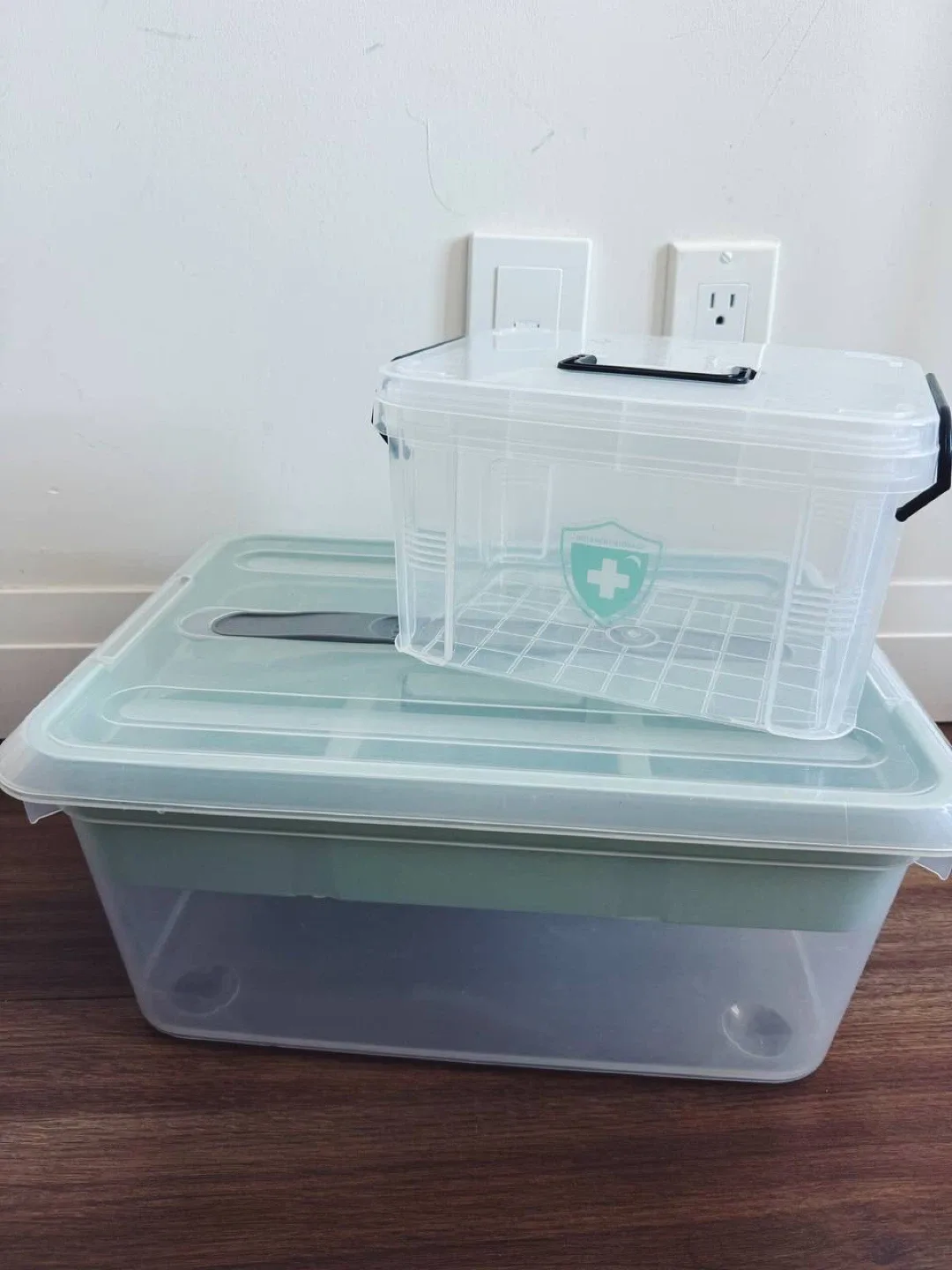 Set of 2 Clear Multipurpose Storage Boxes