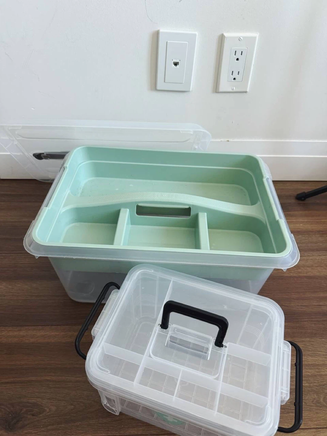 Set of 2 Clear Multipurpose Storage Boxes - photo 3