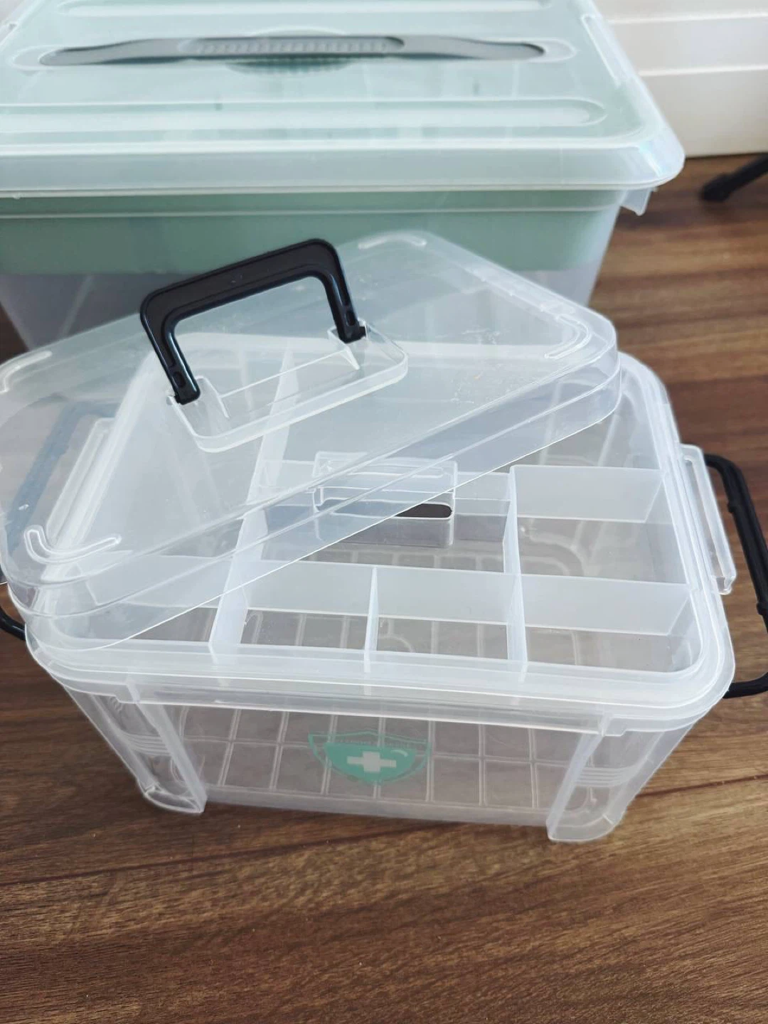 Set of 2 Clear Multipurpose Storage Boxes - photo 2