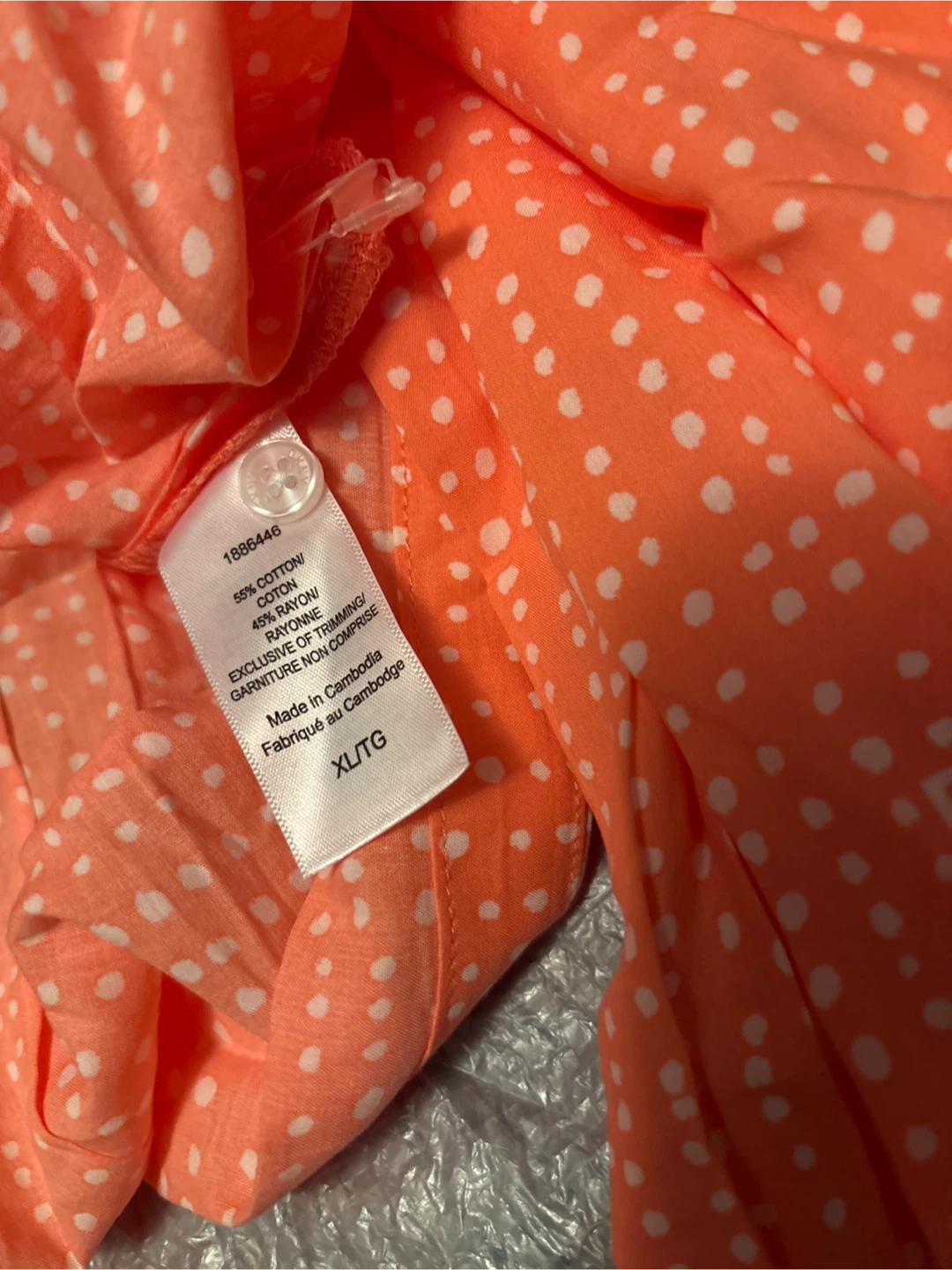 NWOT 2pc DKNY Orange Polka Dot pyjamas set - XL/TG - photo 3