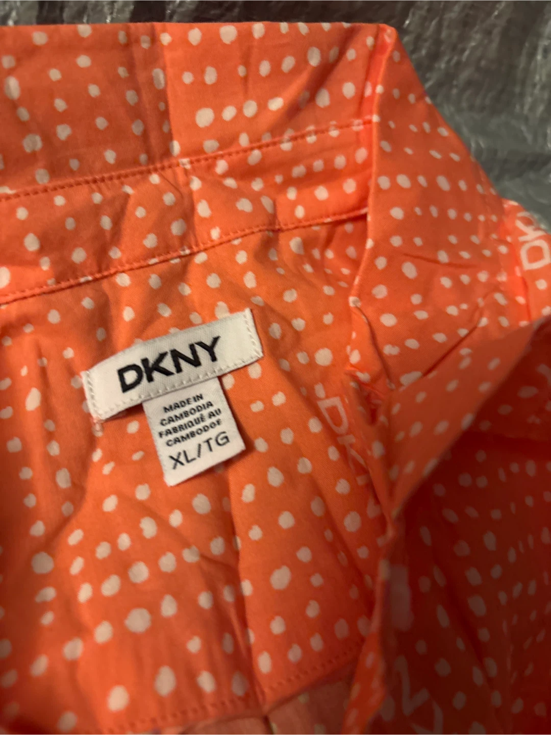 NWOT 2pc DKNY Orange Polka Dot pyjamas set - XL/TG - photo 2