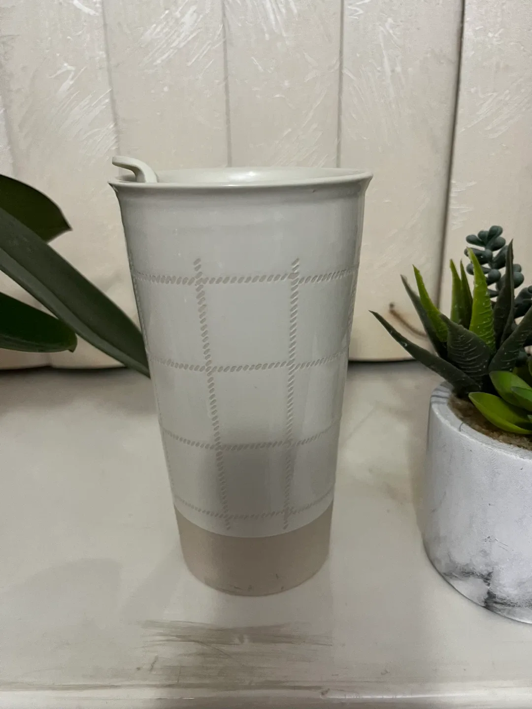 White Ceramic Travel Mug