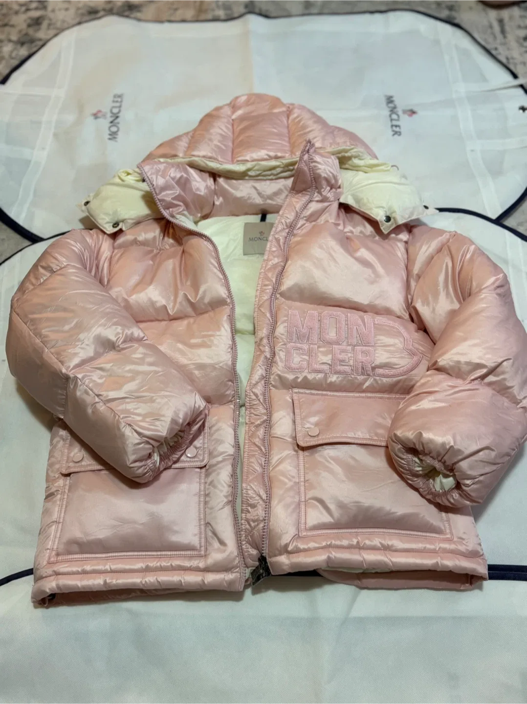 Moncler Pink Padded Down Jacket image indicator(2)