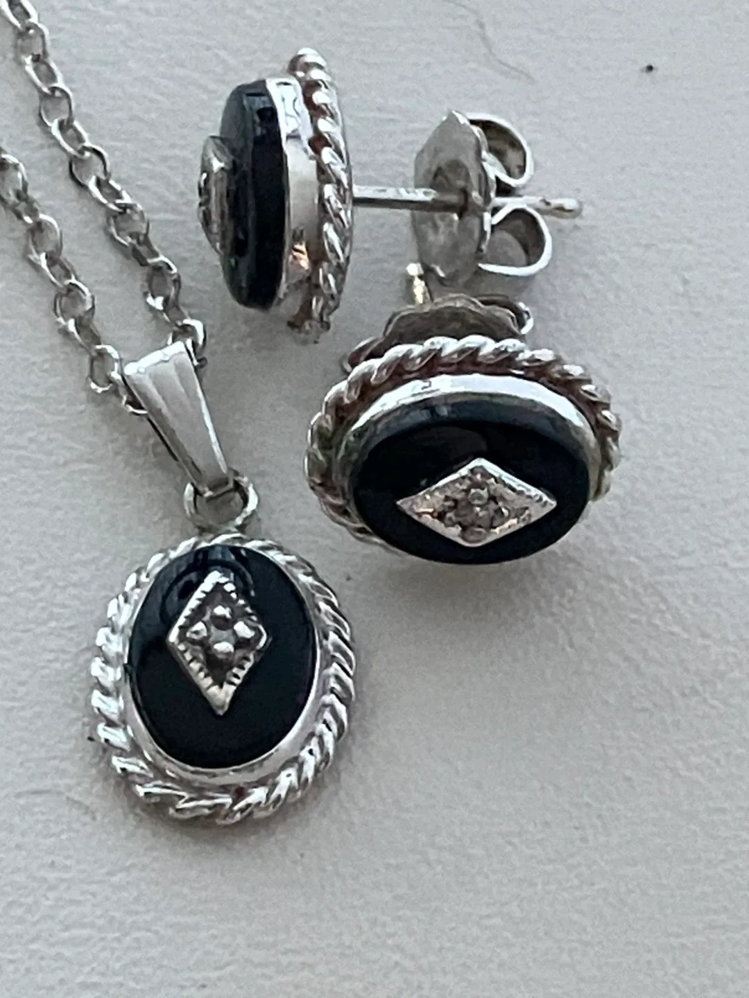 Carla 14 k Gold Fill Diamond Necklace and Earring Set image indicator(3)