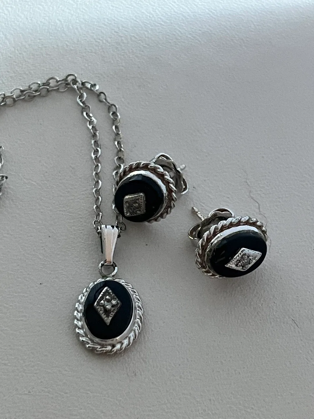 Carla 14 k Gold Fill Diamond Necklace and Earring Set image indicator(6)