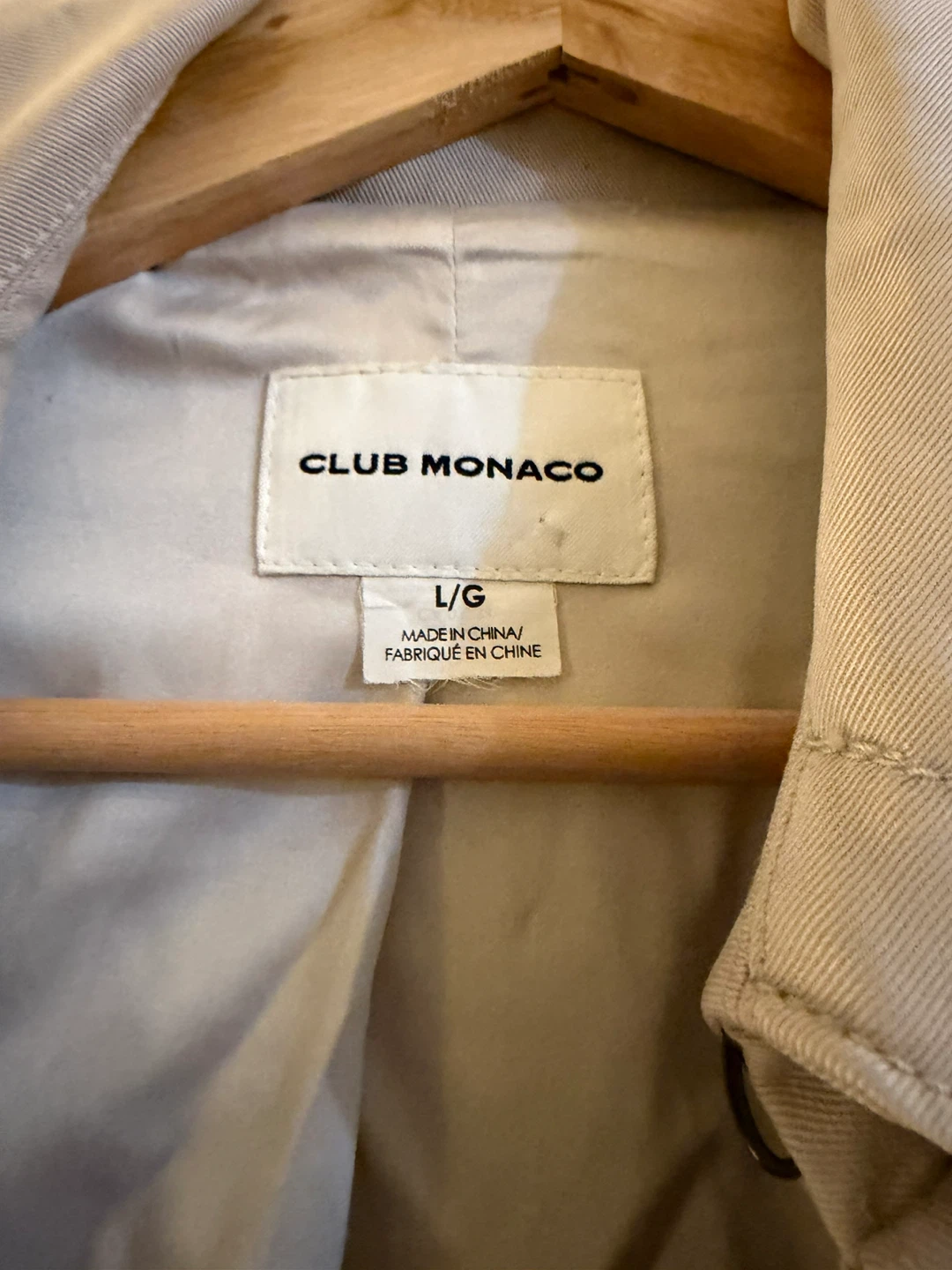 Club Monaco Beige Trench Coat - Size L - photo 3