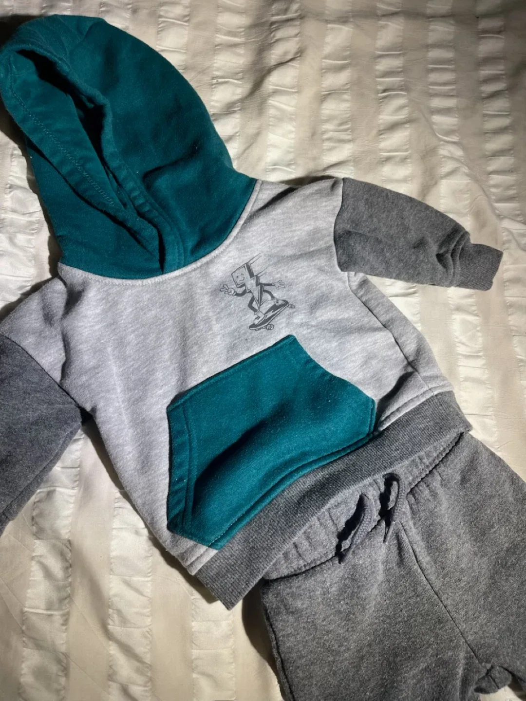 Hoodie and Pants Set - Grey and Teal!! George baby!!!