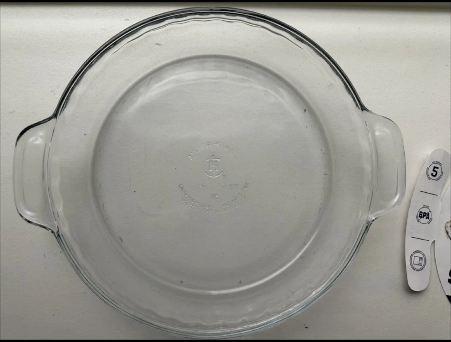 Anchor Hocking 9.5” glass pie dish image indicator(2)