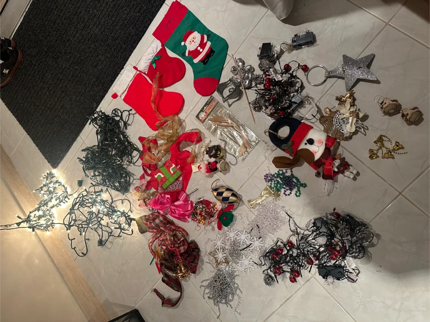 Miscellaneous Christmas decorations and lights