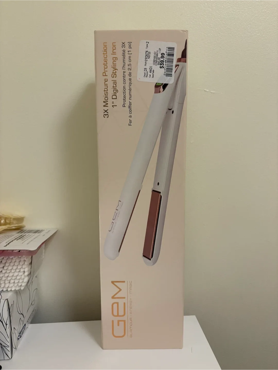 GEM 3X Moisture Protection 1" Digital Styling Iron - New