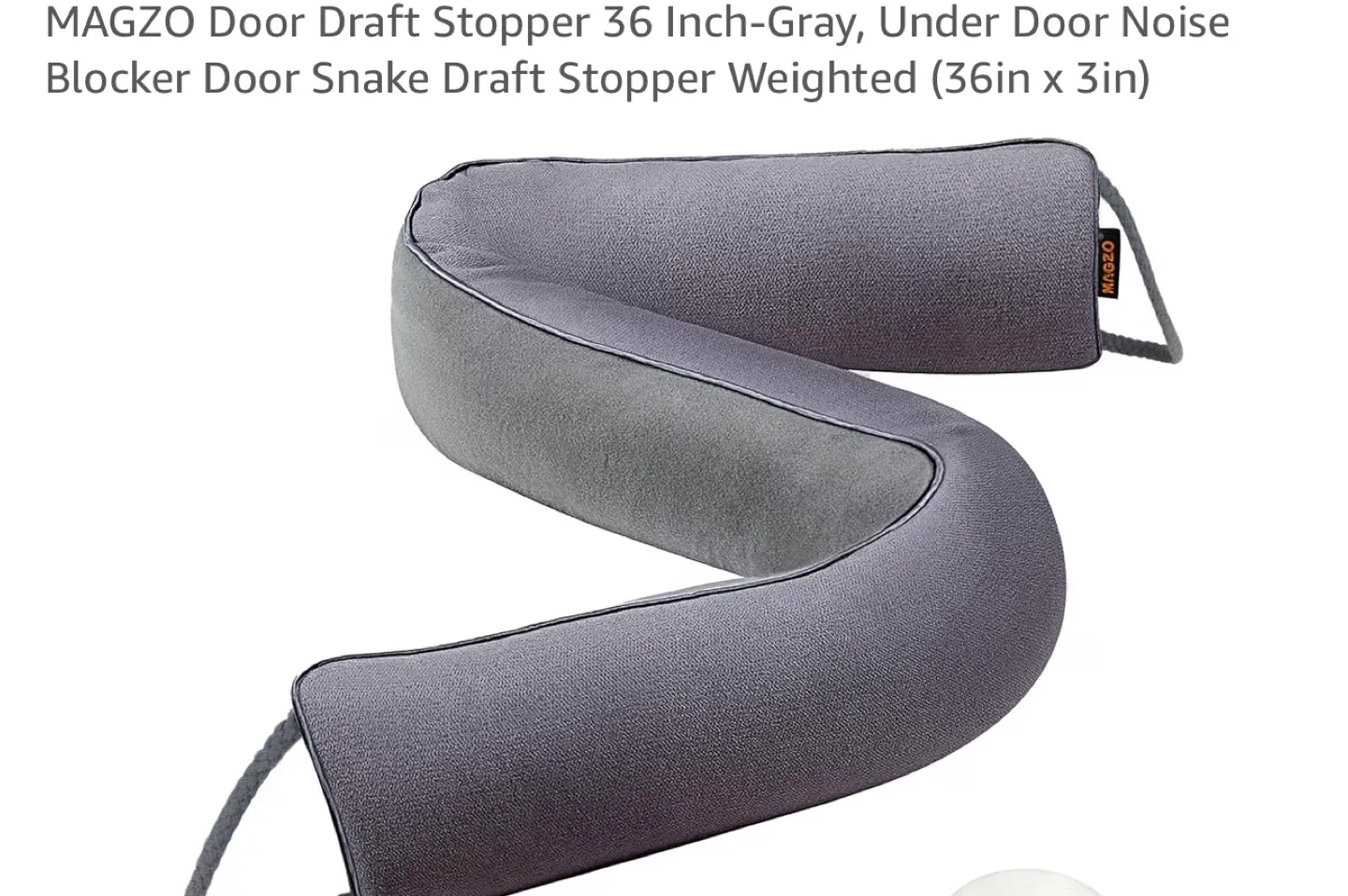 NEW- MAGZO Door Draft Stopper 36 Inch - Gray