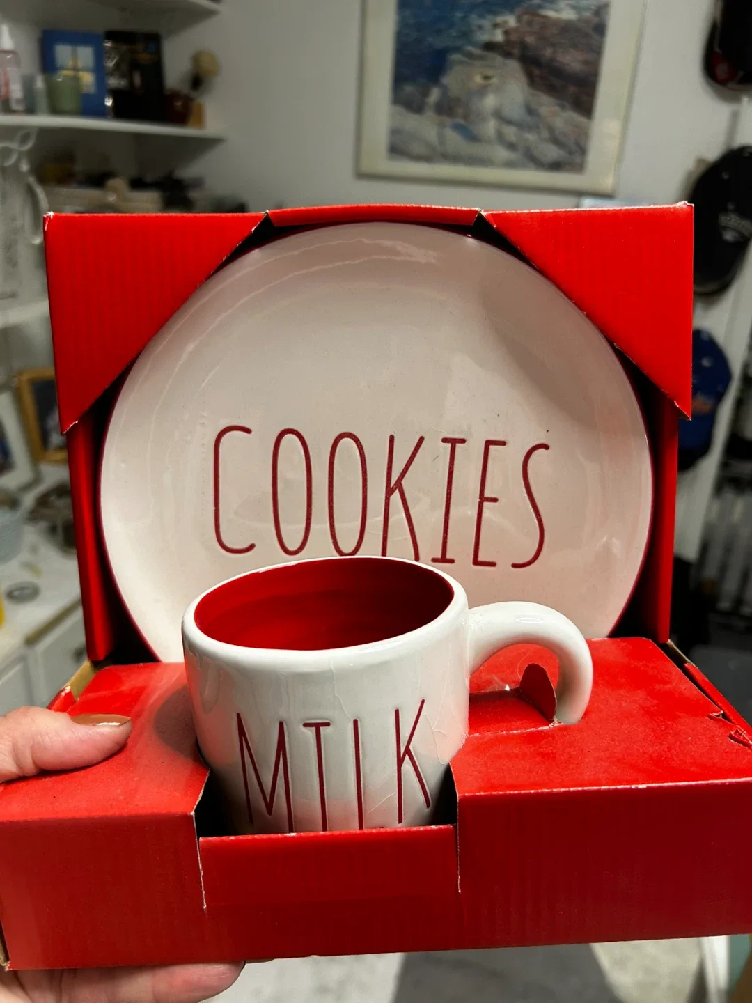 Rae Dunn Plate & Mug Set - Cookies & Milk
