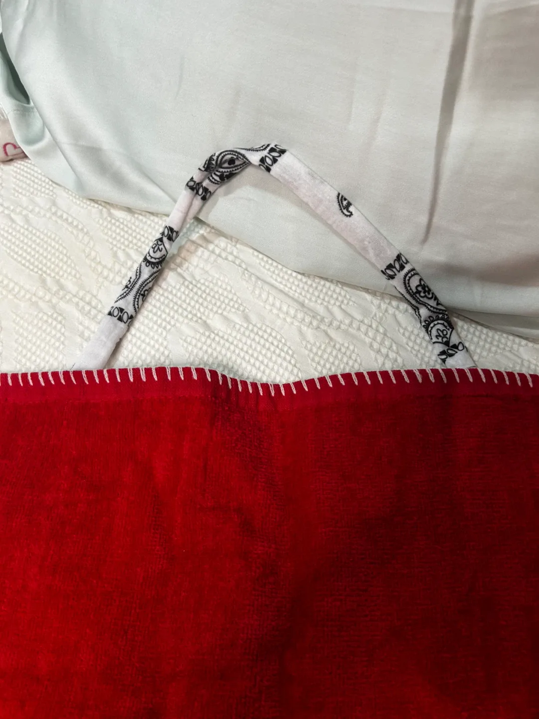 Red Embroidered Dachshund Towel Tote image indicator(4)