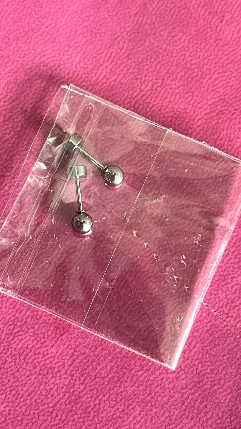 New Pair of Silver Ball Stud Earrings