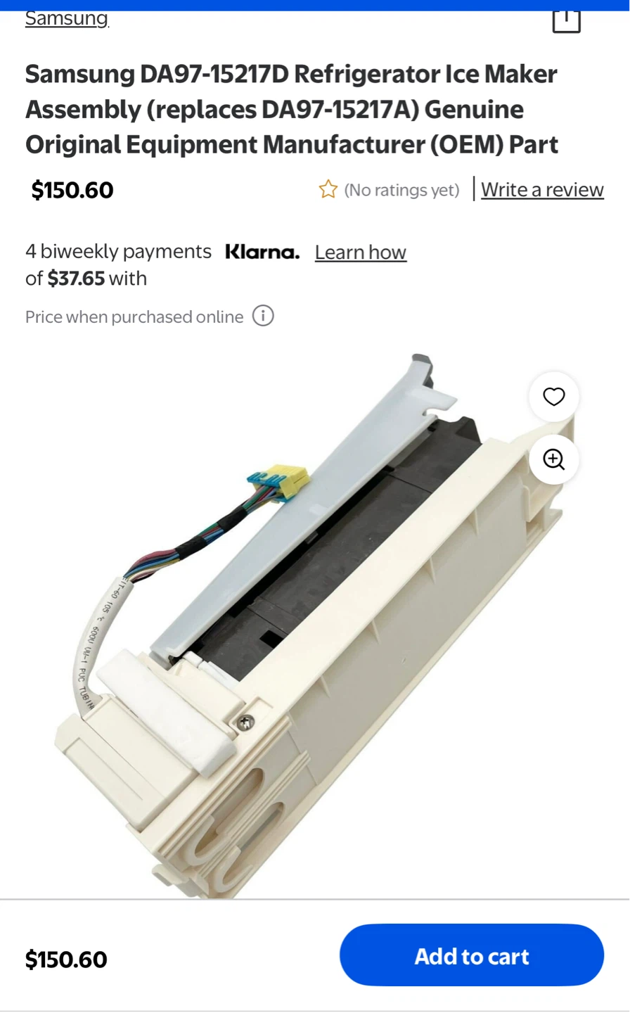 Samsung DA97-15217D Refrigerator Ice Maker Assembly - New - photo 2