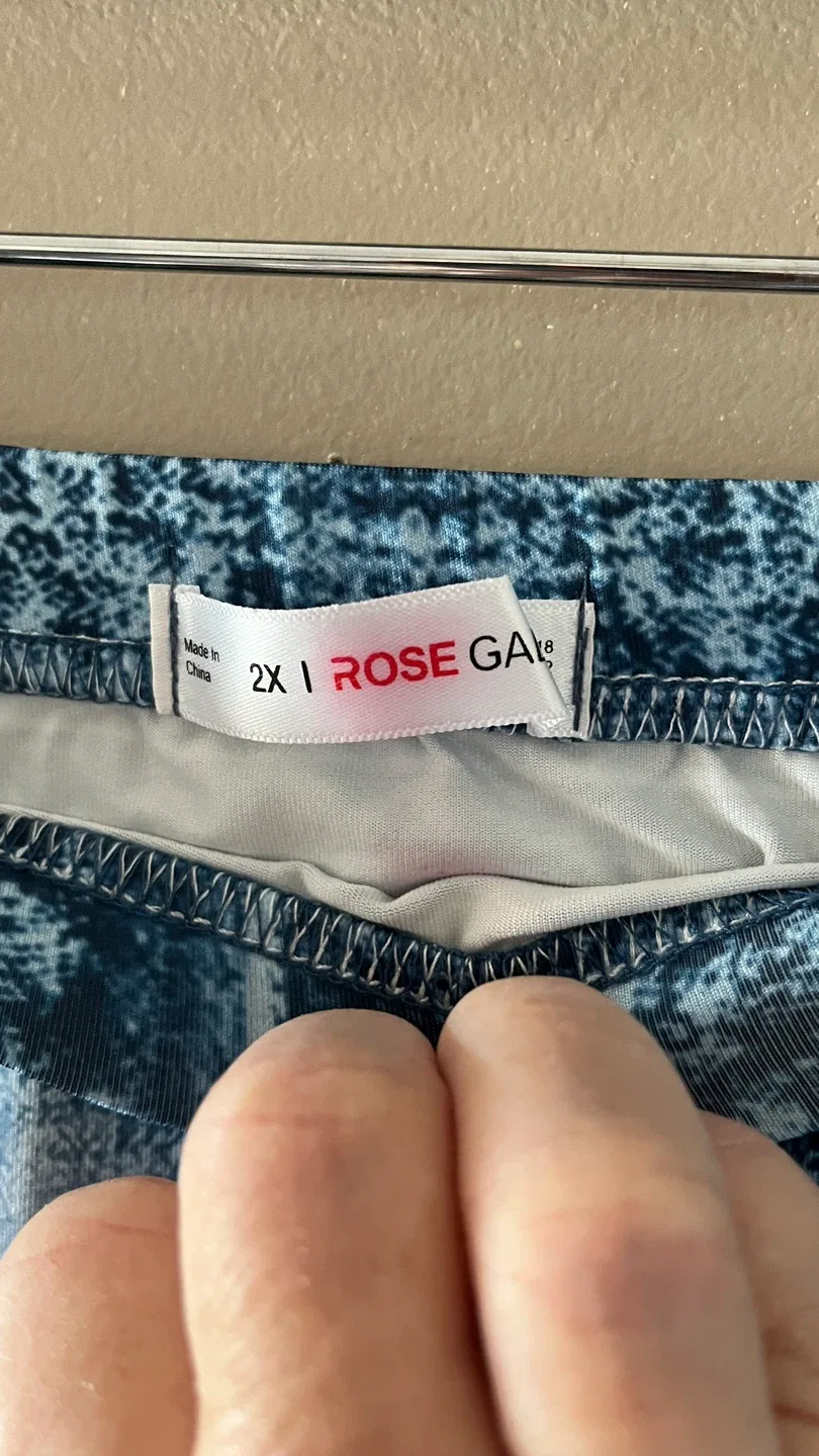 Rosegal 2X Skirt - Denim Daisy Print image indicator(2)