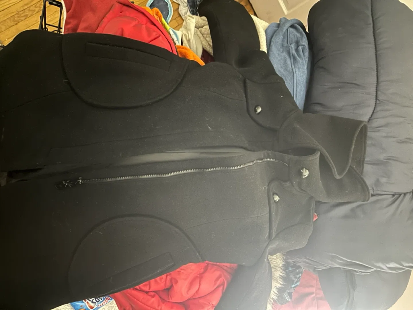 ICONE Black Wool Blend Coat