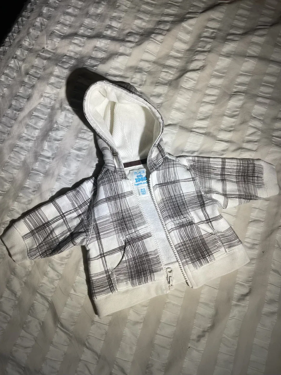 Children's Place 0-3M Plaid Zip-Up Hoodie image indicator(2)