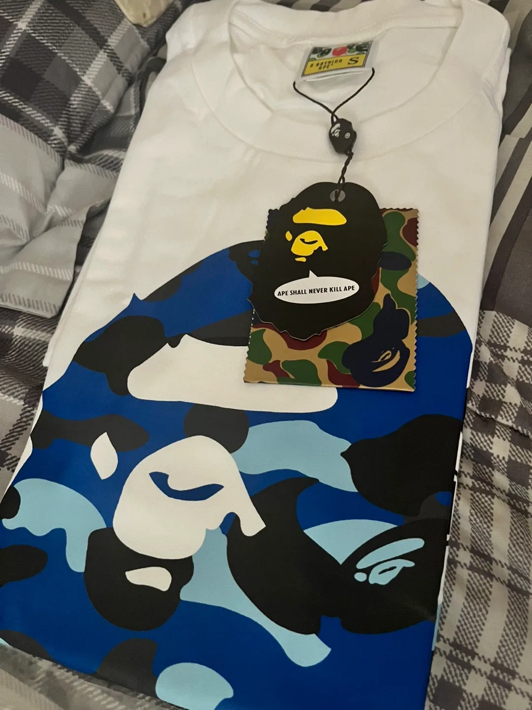 New BAPE A Bathing Ape Camo Tee - Size S