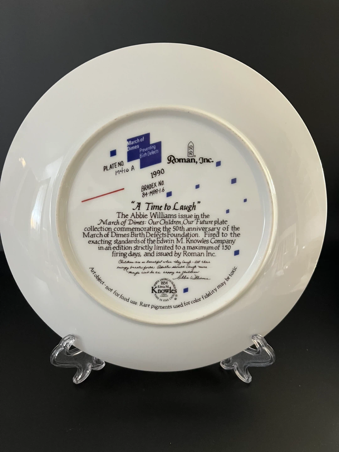 FREE - 1990 Knowles "A Time to Laugh" Plate - photo 2