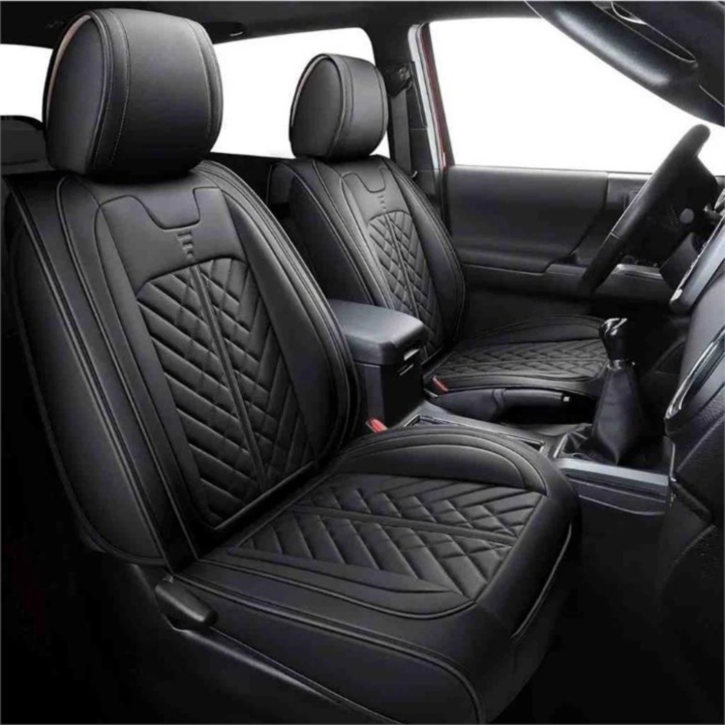 Car Seat Covers - Black Leather