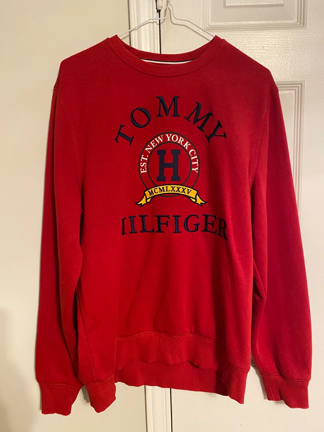 Mens Tommy Hilfiger Red Crewneck Sweatshirt